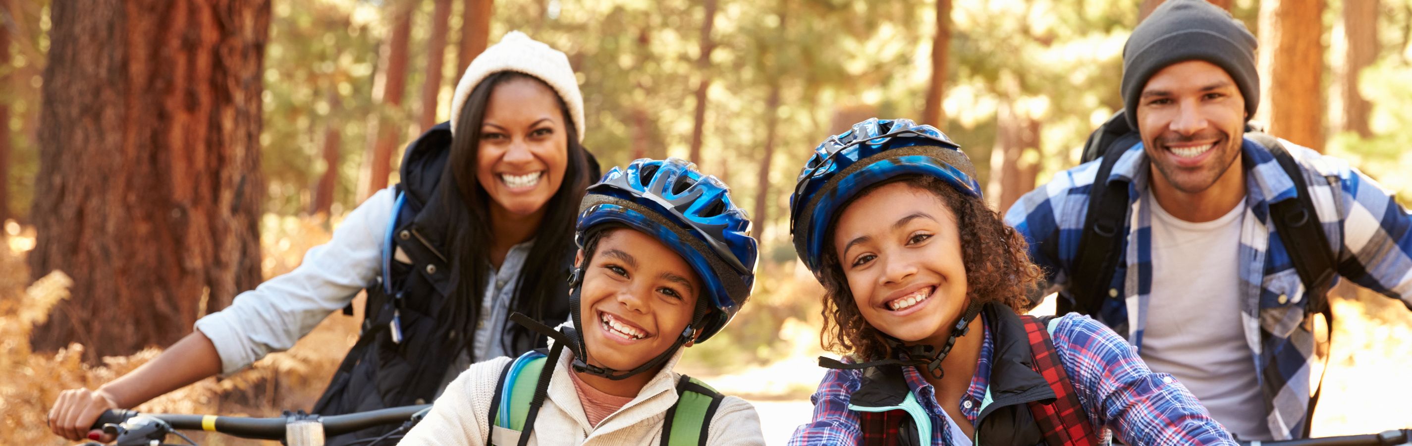 family on bikes