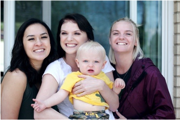 women with boy