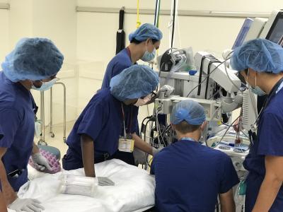 Doctors with equipment