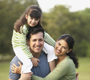 Family in park