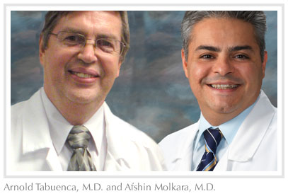 Doctors Arnold Tabuenca and Afshin Molkara