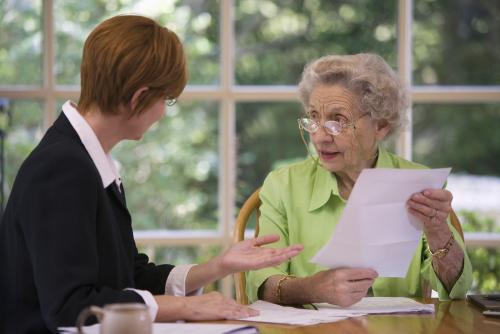 2 women at table