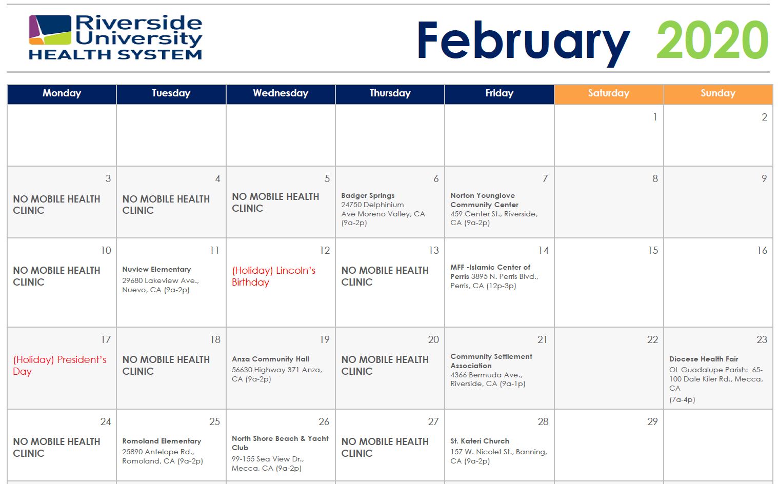 february calendar