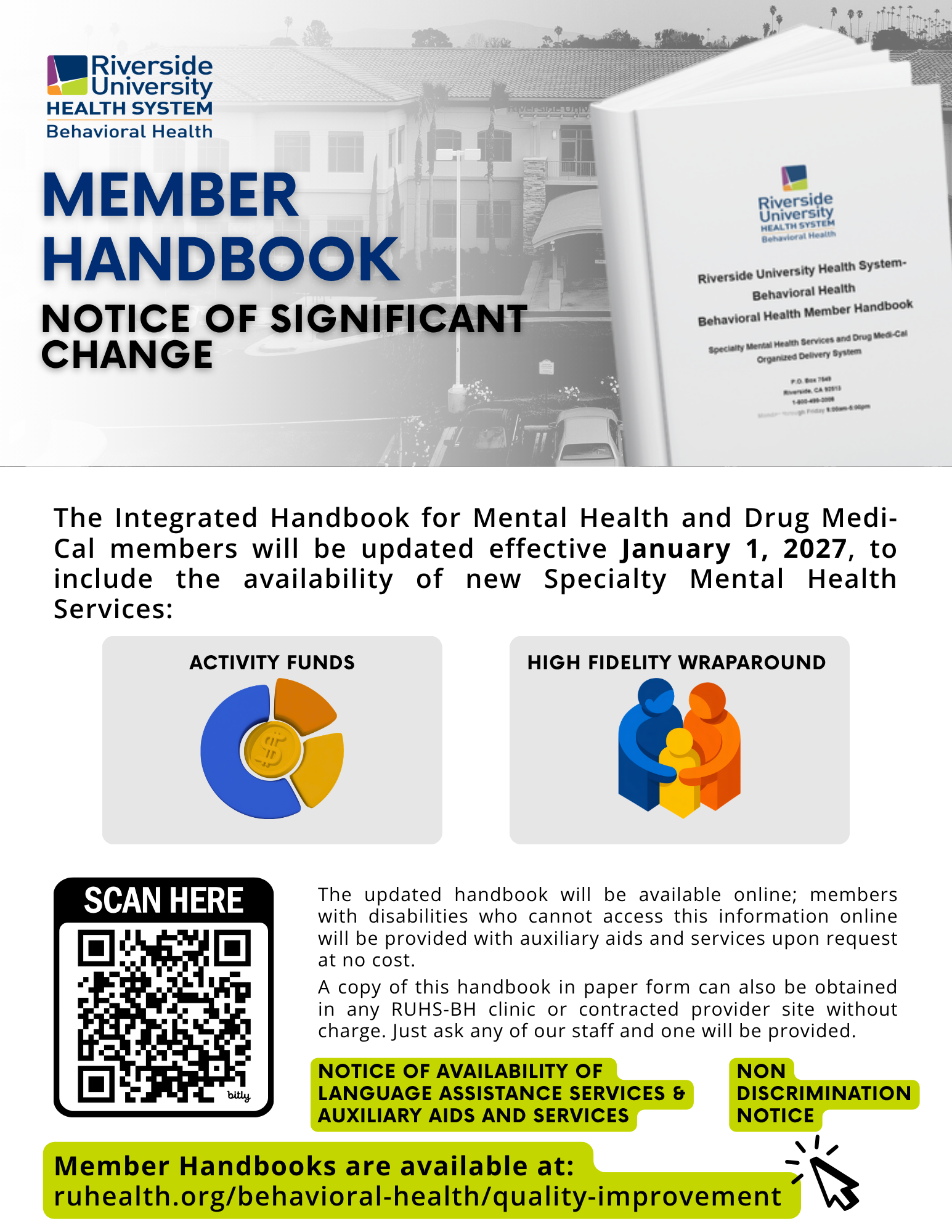 Member Handbook flyer of Notice of Significant Change