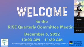 RISE Quarterly Committee Meeting 12/6/2022